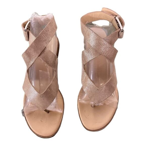 #100 DONALD J PLINER Champagne Ankle Strap Sandals - Picture 2 of 9